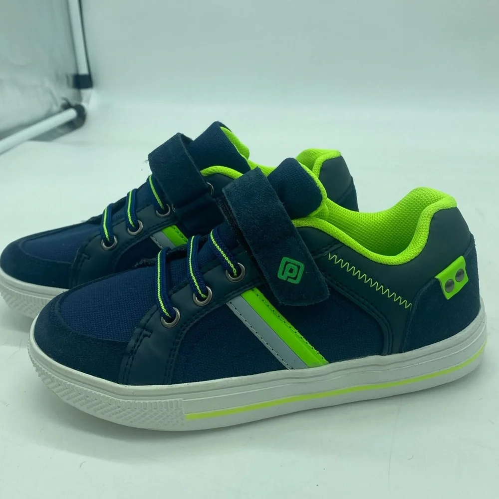 Boys shoes, navy blue and green snickers - Picture 5 of 8